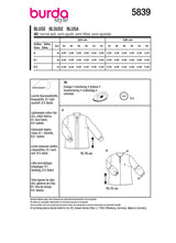 Patron Burda n°5839 : Blouse