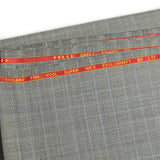 Tissu tailleur 100% laine prince-de-galles noir, bleu fond blanc cassé