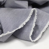 Striped fine cotton marine and white zig-zag