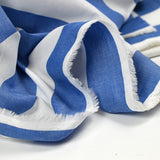 Racing blue and white striped cotton