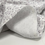 Cotton dive printed gray seasonal flowers white background