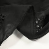 Black ENORA embroidered muslin