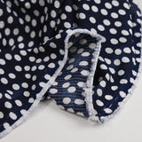 Jersey imprimé pois blanc fond bleu marine