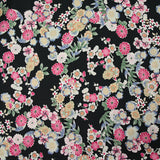 Satin de polyester japonisant fond noir