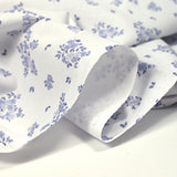 Cotton printed small blue bush white background