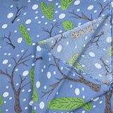 Light -Wood Wood Wood Wood Impresión Viscose Blue fondo