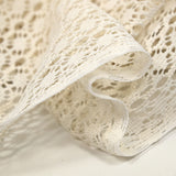 Dentelle polyester rosace irisé fon écru