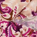 Satin polyester imprimé cachemire flou violine