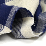 Hilo de algodón pesado a cuadros azul y blanco