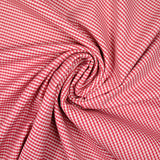 Jacquard laine et viscose pied de poule blanc et rose