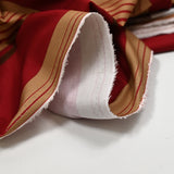Dark red rowed cotton and light brown print