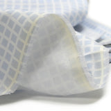 Piqué de coton imprimé carré bleu