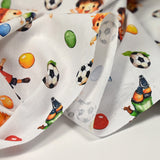Cotton printed football with friends white background