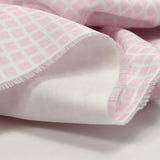 Piqué de coton imprimé carré rose