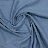 Double gaze brodée ajourée Lolita bleu