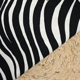 Satin coton viscose imprimé zèbre noir et blanc