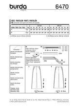Burda boss n ° 6470: Straight legs pants