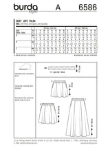 Patron N°6586 Burda : Jupe de mini à maxi