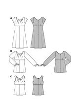 Patron n ° 6685 BURDA: dress and top high waist