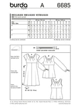 Patron n ° 6685 BURDA: dress and top high waist