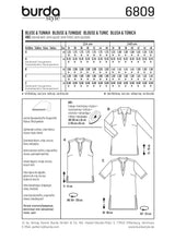 Patron n ° 6809: Blouse, t -collar tunic