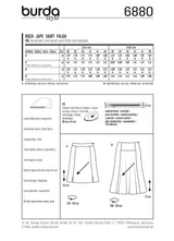 Patron n ° 6880: GODET skirt flared