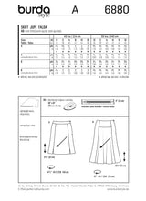 Patron n ° 6880: GODET skirt flared