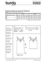 Patrón N ° 6969: Vestido y alto