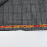 Tissu tailleur 100% laine prince-de-galles noir, canard fond gris