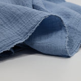 Double gaze brodée ajourée Lolita bleu