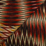 Maille ajourée tricotée motif losange de feu beige et marron