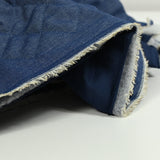 Chambray matelassé uni bleu