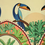 Blue Pelican Popeline Printed Pelican Beige background
