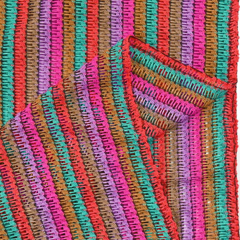 Opened knit Sarah Fuchsia, Coral and Turquoise