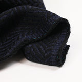 Jacquard de laine vierge chevron noir et marine