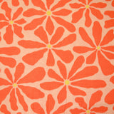Fondo mandarina flower power estampado doble gasa