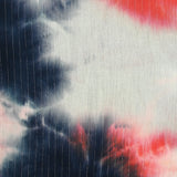 Crepe Viscose Lurex Tie and Dye Coral y Night Blue