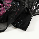 Tulle Sequin Leny Fucsia y fondo negro azul