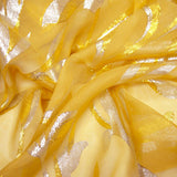 Mousseline de Soie dévorée Tlija or et argent fond ocre
