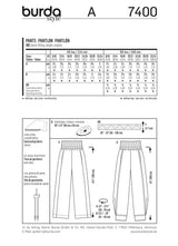 Patron n°: 7400 Pantalon