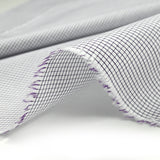 Coton petits carreaux blanc et violet foncé