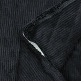 Velours de polyester côtelé matelassé noir