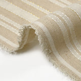 Polyester and linen with Lurex golden stripes Mia natural background