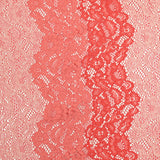 Dentelle polyester Sarah festonnée tricolore tons corail
