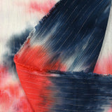 Crepe Viscose Lurex Tie and Dye Coral y Night Blue