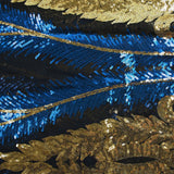 Tul La lentejuelas reales plumas doradas y azules