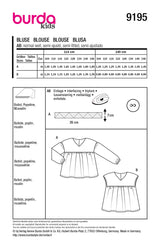 Patrón Burda kids n°9195: Blusa