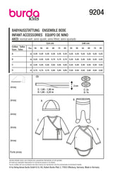 Burda Kids boss n ° 9204: Baby set