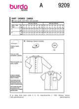 Burda Kids boss n ° 9209: shirt