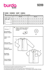 Burda Kids boss n ° 9209: shirt